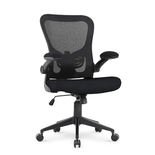 Cadeira Office DT3 Vita, ergonomica, braço retrátil até 90º, suporta até 120kg e altura máx. de 1,75m (Black)