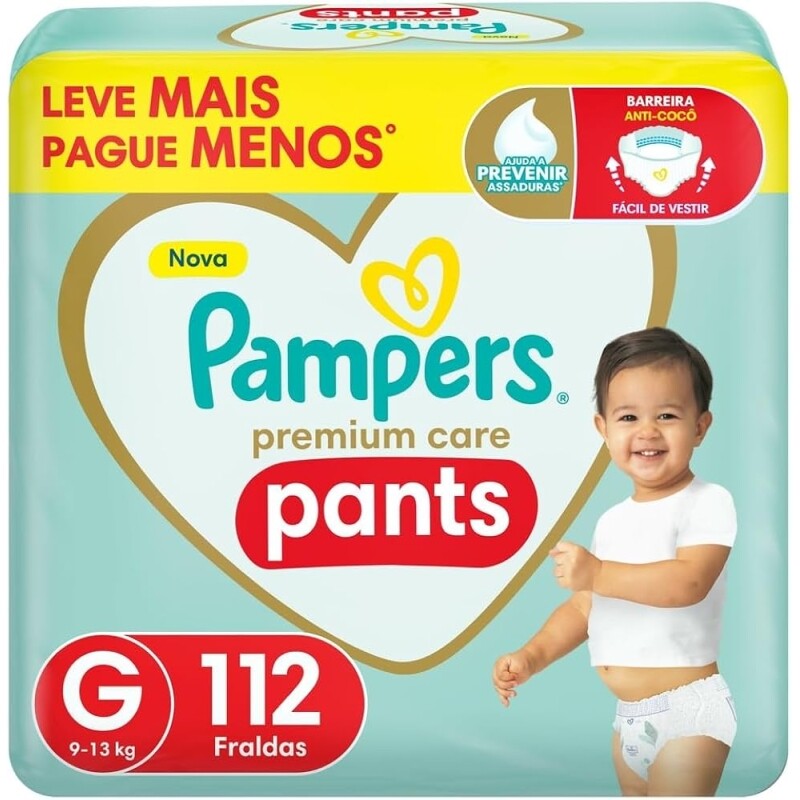 Pampers Pants Premium Care Fralda Fácil de Vestir G 112 Unidades