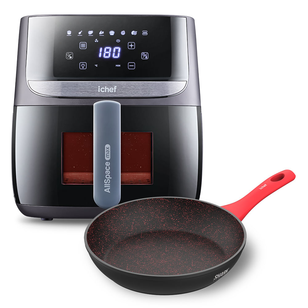 Kit Airfryer Vision Max Ichef 5,7L e Panela iChef Home Sauté 20cm