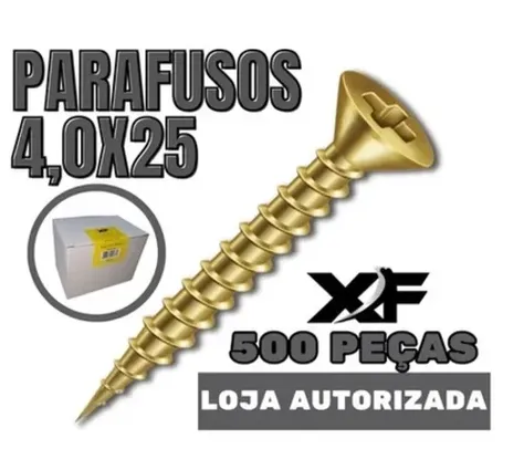 Parafuso Para Madeira Mdf Philips 4,0x25 500un Caixa Xf