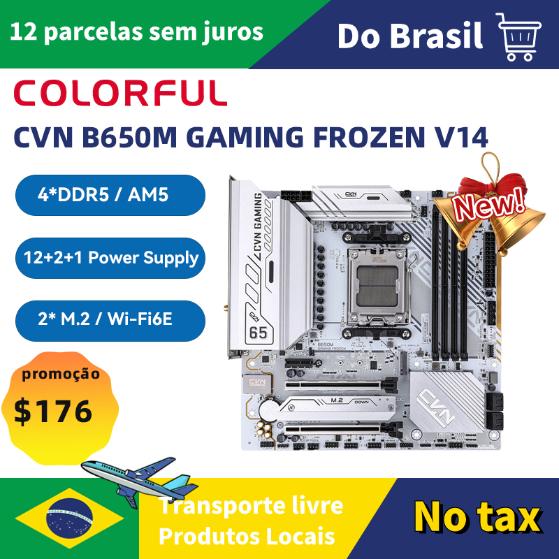 [ Do Brasil ] Placa-mãe branca para AMD 7600x7700 CPU Cooling Armor,