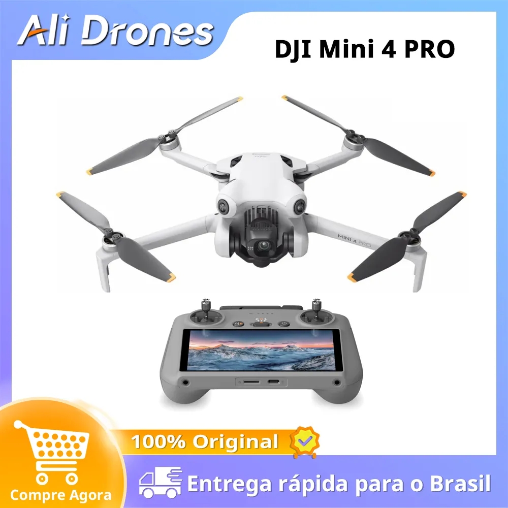 DJI Mini 4 PRO Drone 4K 60fps HDR Tiro Vertical 20km Transmissão de Vídeo FHD