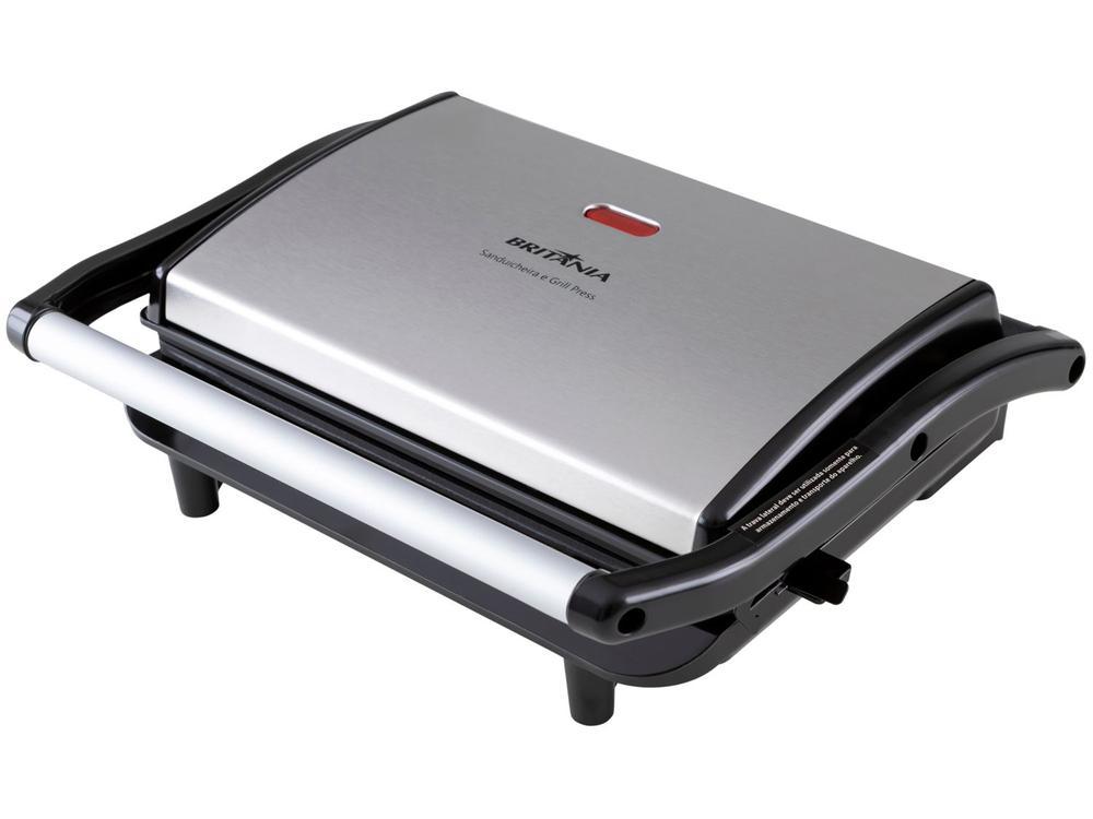 Sanduicheira/Grill Britânia Press BGR27I 2 em 1 Prata 850W - 220V