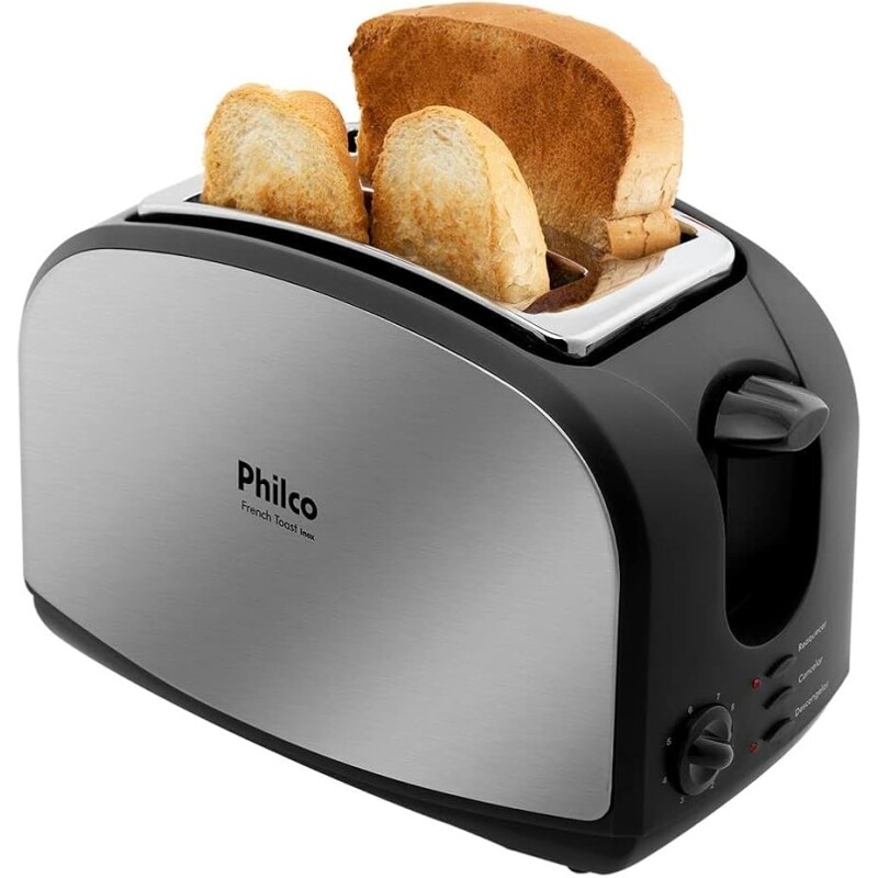 Tostador Philco French Toast com Função Descongelar 8 Níveis de Tostagem Inox 127V