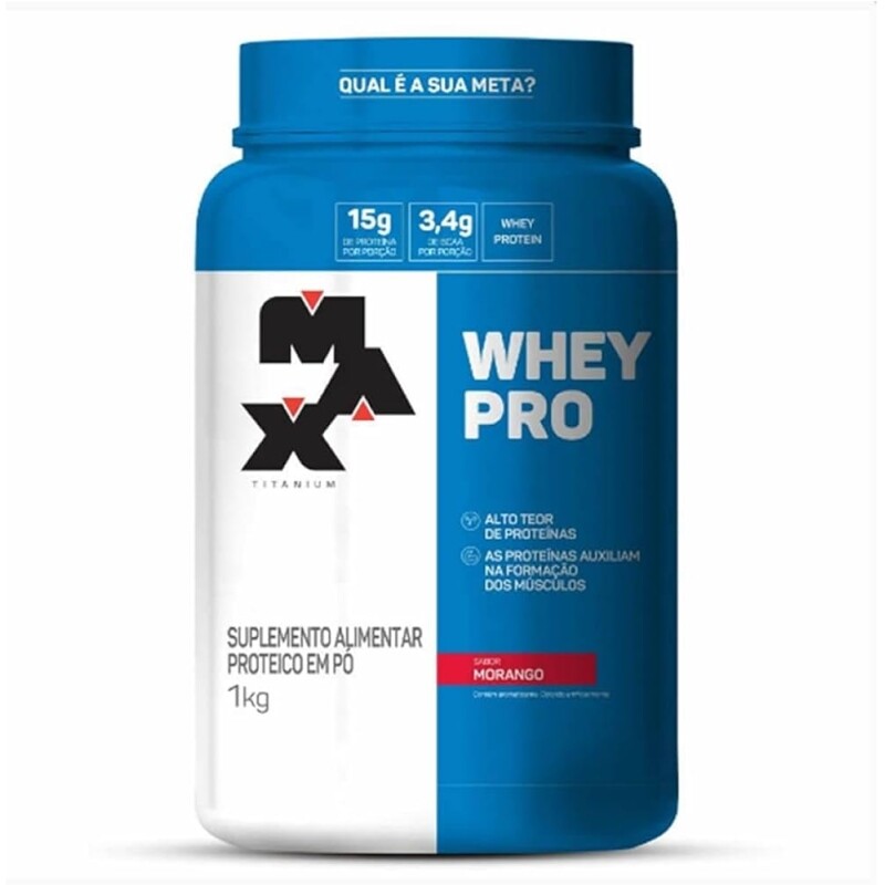 Whey Pro - 1000g Morango - Max Titanium Max Titanium