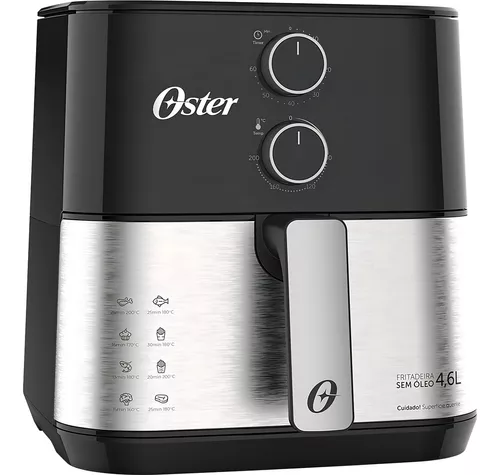 Fritadeira sem óleo air fryer Oster OFRT520-127 inox compact 4,6L 127v