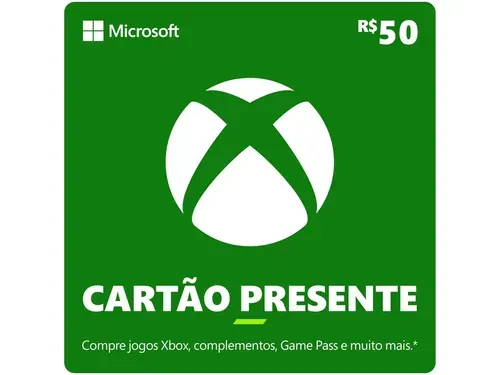 Cartão Presente Digital Xbox R$ 50,00