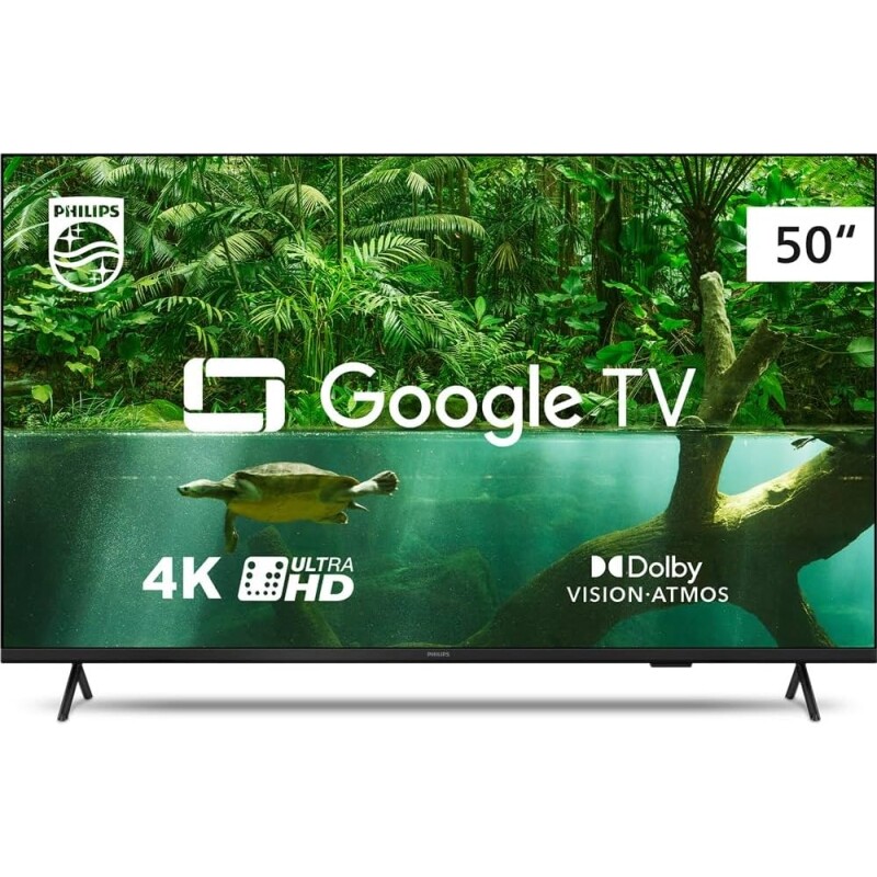 Smart TV Philips 50" 4K 50PUG7408/78 Google TV Comando de Voz Dolby Vision/Atmos VRR/ALLM Bluetooth