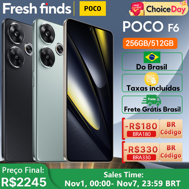 Smartphone POCO F6 Snapdragon ® 8s Gen 3 1.5K CrystalRes AMOLED 90W Turbo