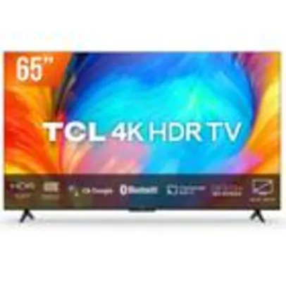 Smart TV LED 65" Google TV Ultra HD 4K TCL 65P635 Comando de Voz HDR10 3 HDMI 1 USB Wi-Fi Bluetooth