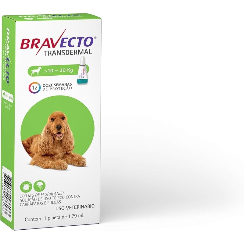 Bravecto Transdermal Cães de 10 até 20kg Bravecto para Cães 10 a 20kg