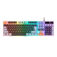 Teclado Semi-Mecânico Gamer Rise Mode G1 Rainbow USB Preto e Cinza - RM-TG-01-BG