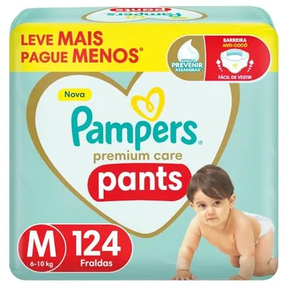 Pampers Pants Premium Care Fralda Fácil de Vestir M 124 Unidades