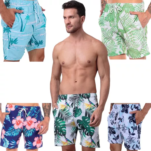 [R$14 Cada] Kit 5 Peças Shorts Mauricinho Bermuda Praia Neymar Moda Cordão