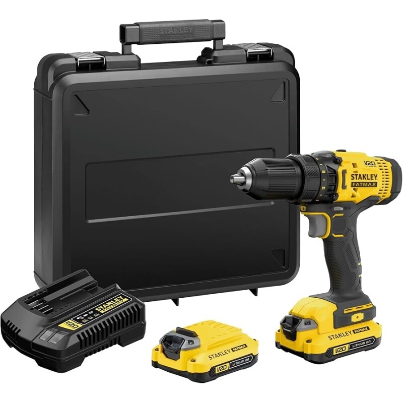 Stanley Furadeira e Parafusadeira MAX Bivolt Kit com 2 Baterias e Maleta Modelo SCD700C2K 20V