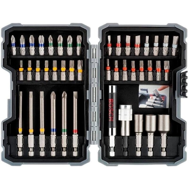 Kit de pontas e soquetes Bosch para parafusar com 43 peças