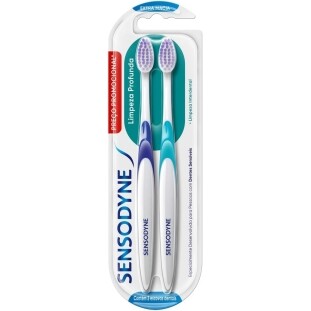 Sensodyne Limpeza Profunda Escova de Dente Extra Macia para Dentes Sensíveis - Kit com 2 unid.