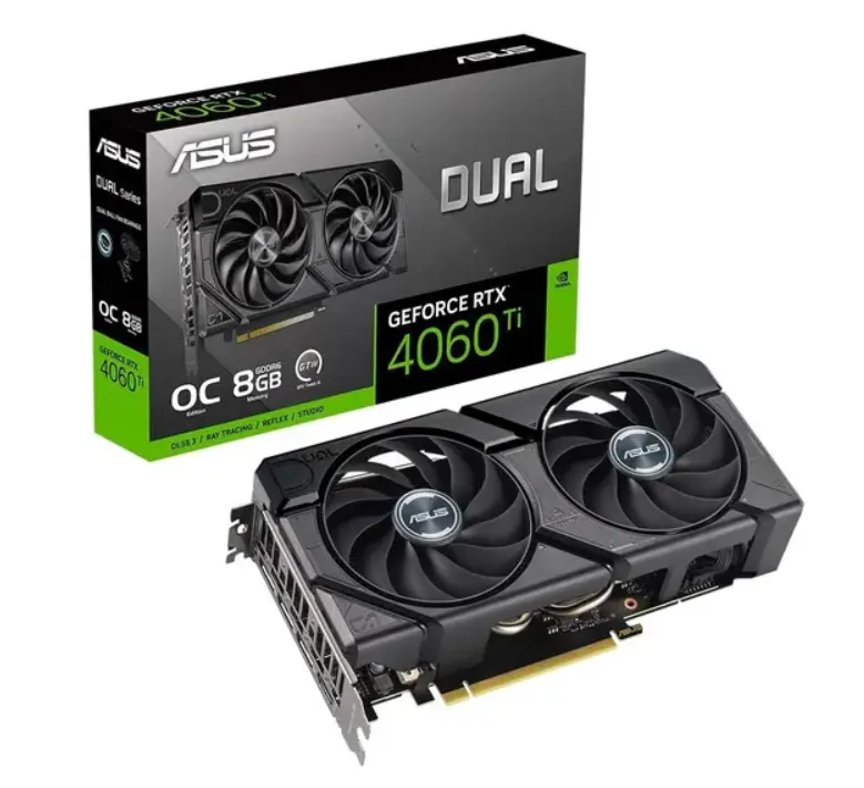 Placa de Vídeo RTX 4060 TI O8G EVO OC ASUS NVIDIA GeForce, 8GB GDDR6, DLSS3, Ray Tracing, G-Sync