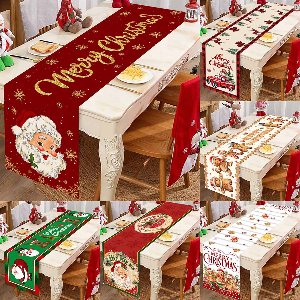 [Com taxa] Toalha de Mesa Papai Noel Natal Mesa Corredor,