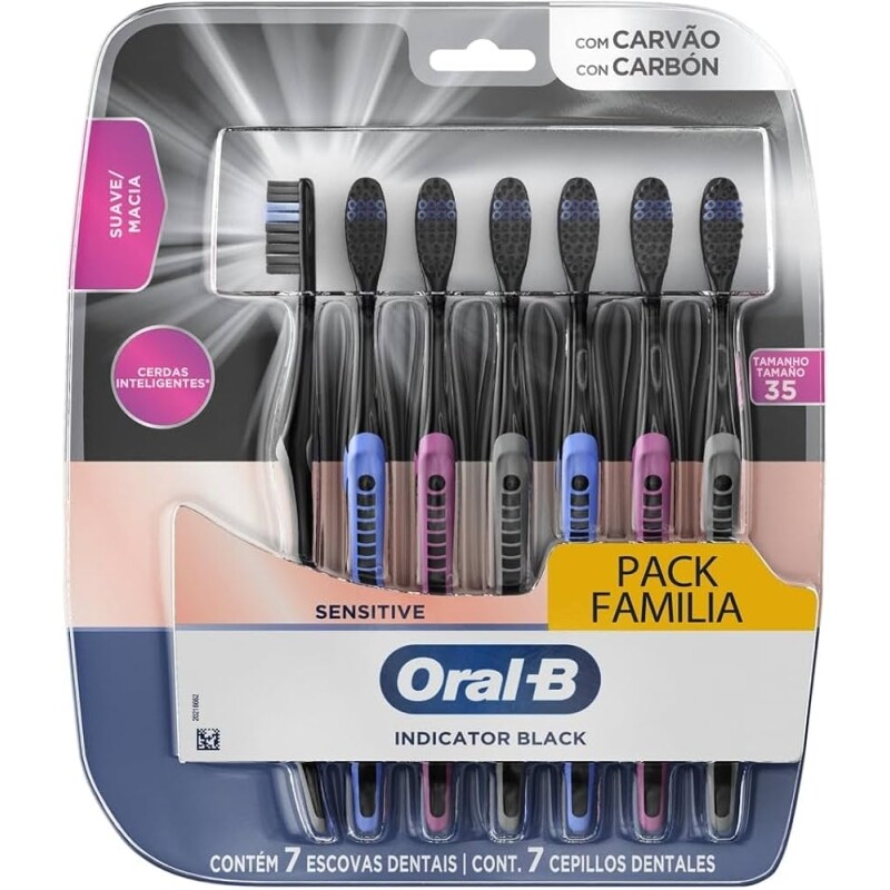 Escova de Dente Oral-B Black Charcoal 7 Unidades