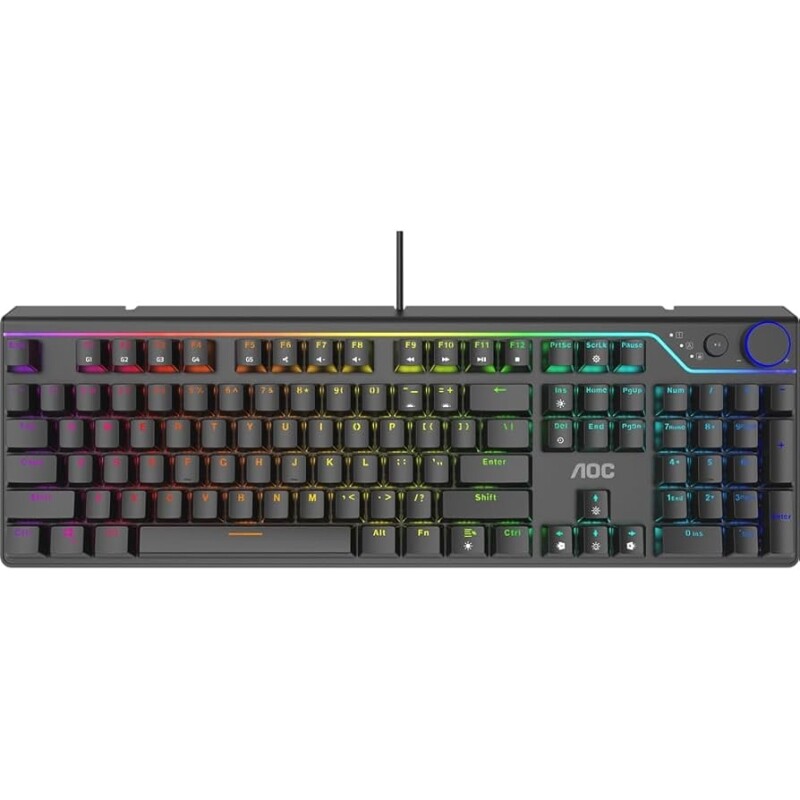 Teclado Mecânico Gamer AOC Red Switch US RGB - GK530