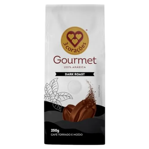 [+Por- R$13] 3 Corações Café Torrado e Moído Gourmet Dark Roast, 250G