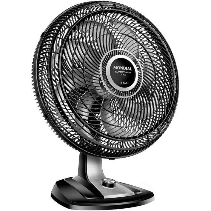 Ventilador 50cm Super Turbo 8 Pás Mondial Preto/Prata 150W 110V - VTX-50-8P