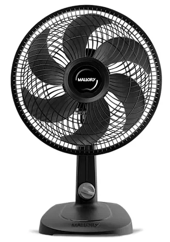 Ventilador de Mesa Mallory Turbo Compact 30 cm, Silencioso, Hélice de 6 pás, Grade Especial em Sistema TS, Máxima Vazão e Mínimo Ruído - 220V