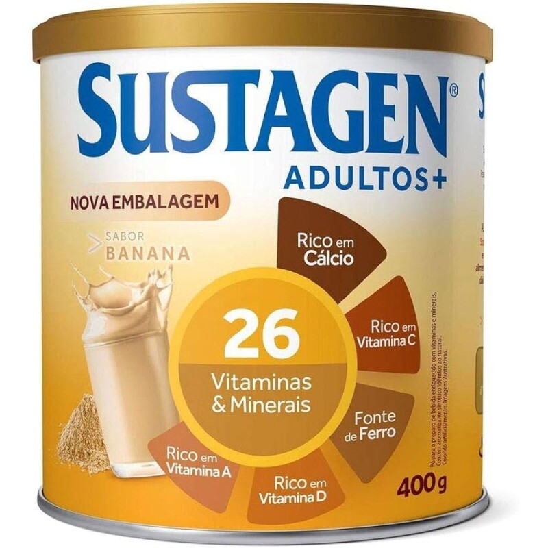 Complemento Alimentar Sustagen N&E Adultos+ Sabor Banana - Lata 400g