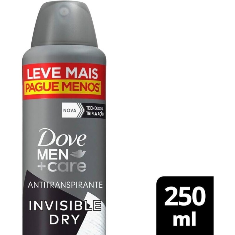 Desodorante Dove Antitranspirante Aerossol Men + Care Invisible Dry - 250ml