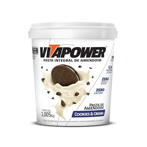 Vita Power Pasta De Amendoim Sabores Gourmet (1 005Kg) - Sabor Cookies And Cream