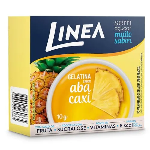 Gelatina Sabor Abacaxi, Linea, 10 g, 24 Unidades