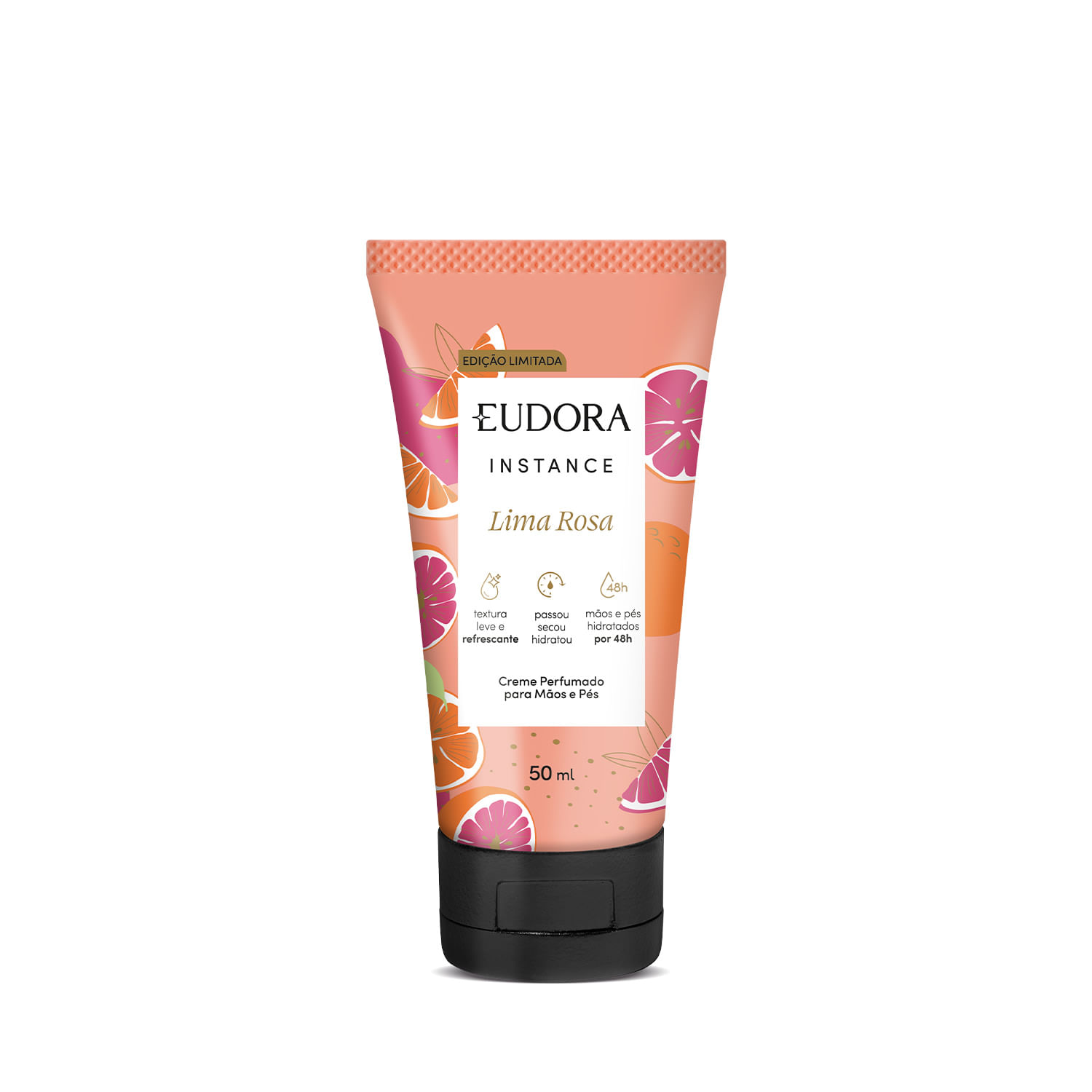 Creme Para Mãos e Pés Eudora Instance Lima Rosa - 50ml