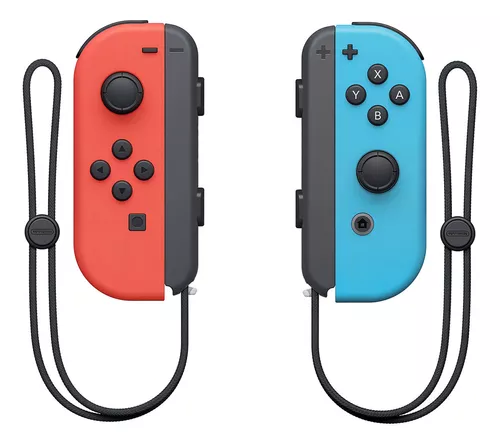 Controle joystick sem fio Nintendo Switch Joy-Con (L)/(R) LED RGB vermelho-neón/azul-neón