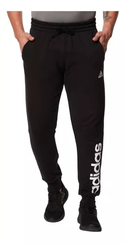 Calça Masculina Moletinho Essentials Logo Preta adidas - Tamanho P e M