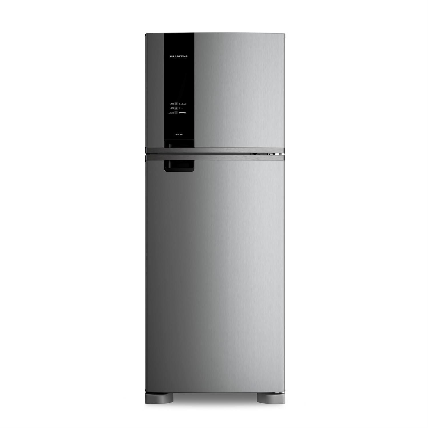 Geladeira Brastemp Duplex Frost Free 461 litros A+++ cor Inox com tecnologia Turbo Control e Fresh Box - BRM56FK