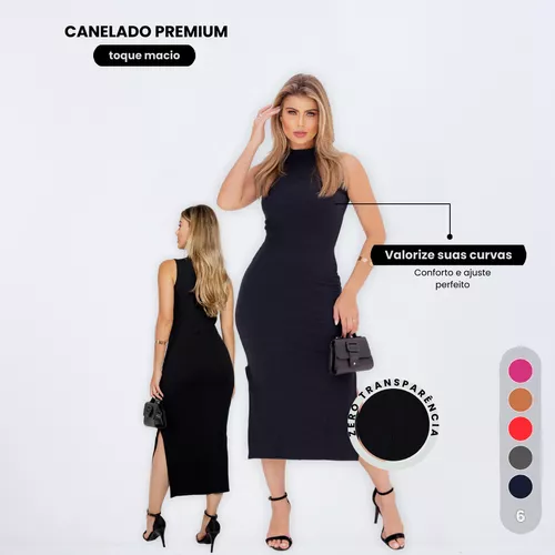 Vestido Midi Canelado