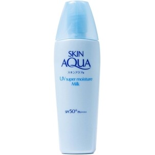 SKIN AQUA Super Moisture Milk 40g - Protetor Solar Facial sem cor FPS50 com Ácido Hialurônico e Textura Leve