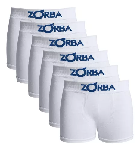 Kit 6 Cuecas Zorba Infantil Boxer Sem Costura Algodão 678