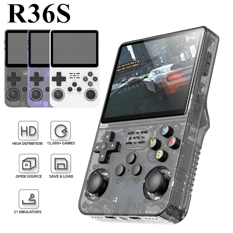 [Taxa inclusa] Mini Game Portátil Retro R36S 64GB