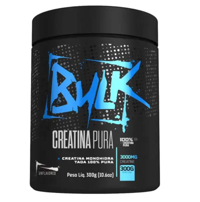 Creatina Monohidratada 100% Pura 300g Importada - Bulk Suplementos