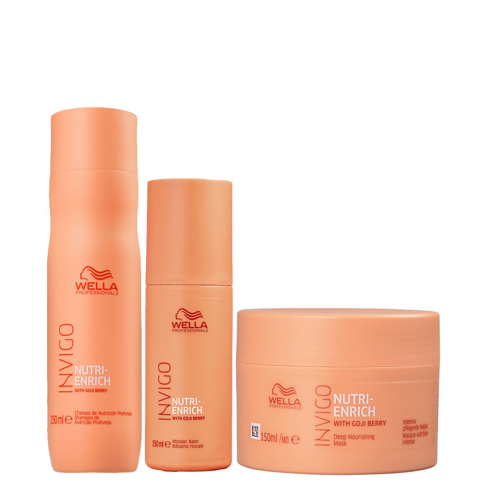 Kit Wella Professionals Invigo Nutri Enrich - Shampoo 250ml + Máscara 150ml + Leave-in 150ml