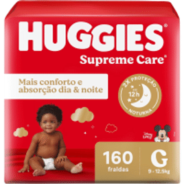 Fralda Huggies Turma da Mônica Supreme Care Hiper G - 160 Unidades