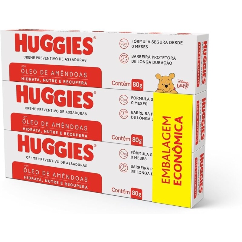 Cremes De Assaduras Huggies Supreme Care - Kit Com 3 Unidades De 80G