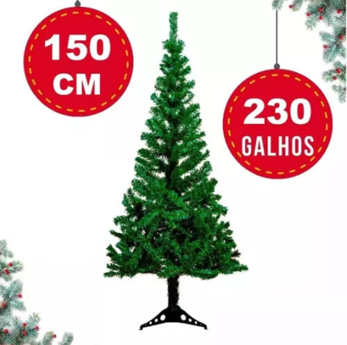 Arvore Natal 150cm Cheia 230 Galhos Cor Verde