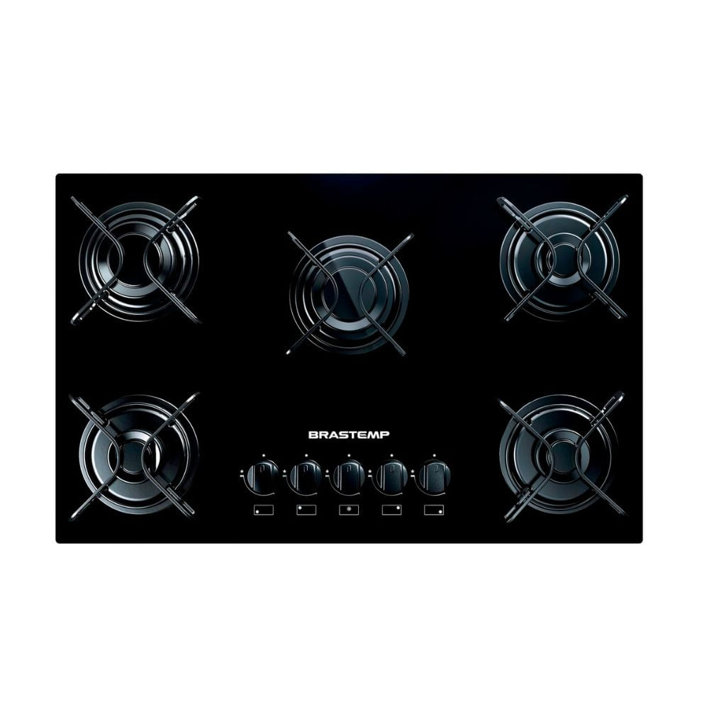 Cooktop 5 bocas Brastemp com grades piatina e acendimento automático - BDD75AE