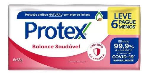 [R$1,66 cada] Sabonete Antibacteriano Em Barra Protex Balance 85g 6 unidades