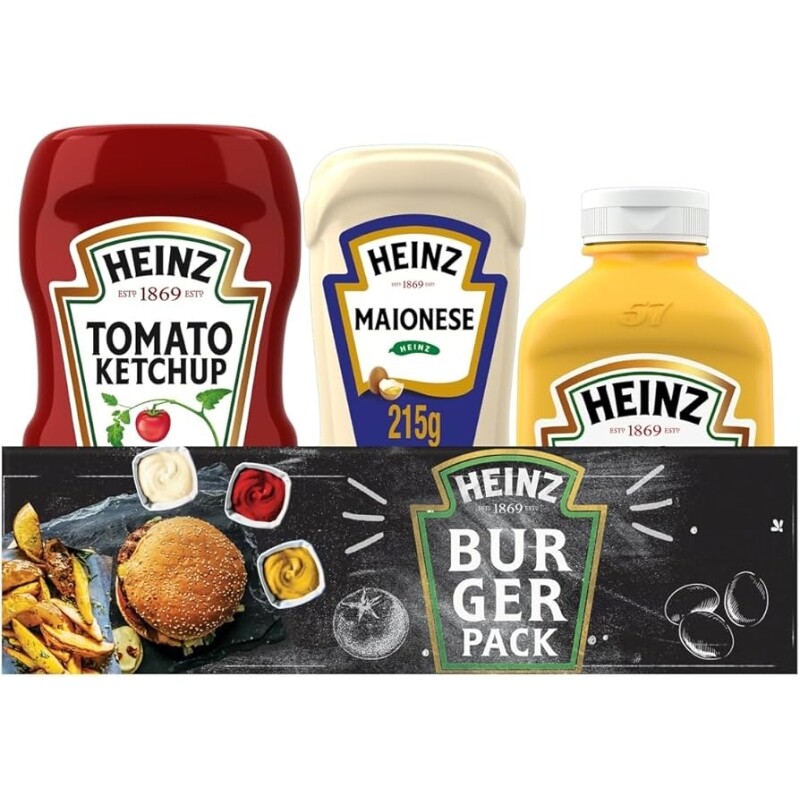 Pack Hamburger Heinz Ketchup 397g + Maionese 215g + Mostarda 255g