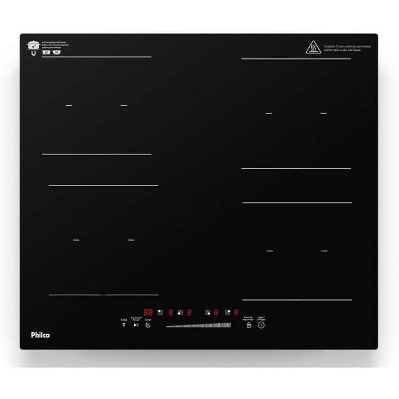 Cooktop de Indução Philco PCTQ1 Função Turbo 220V