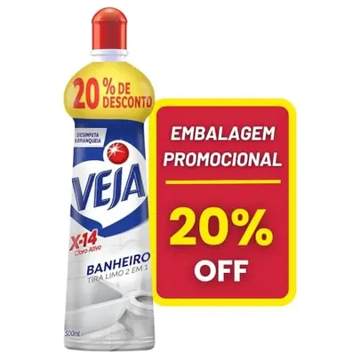 [REC / L4P3 R$ 32,37 / +Por- R$ 6,93] Tira Limo Veja Banheiro X14 500ml Oferta